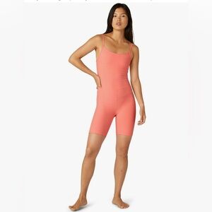 NWT Beyond Yoga Get in Gear Jumpsuit Space Dye in Electric Peach Heather